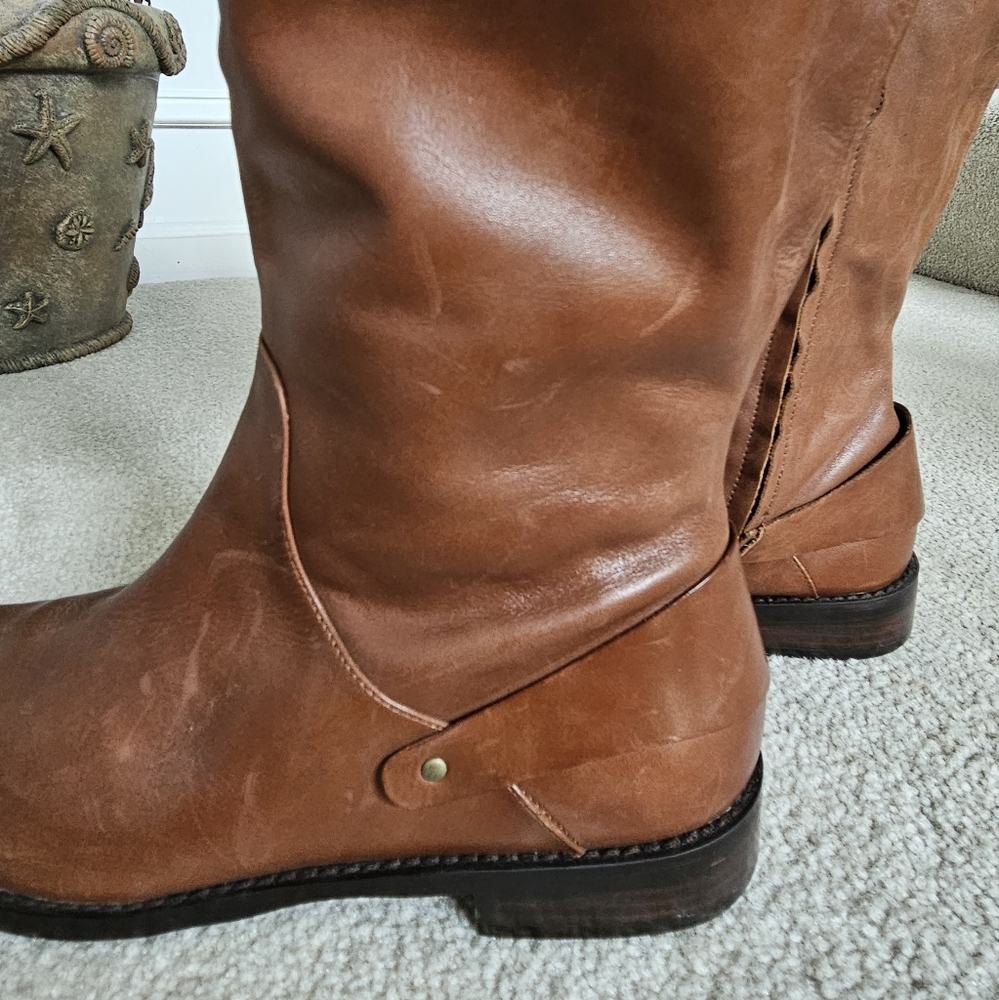 Tall Boots Women's Leather Knee High Ridding Boot Halogen Size 10.5. NWT! - Picture 3 of 12